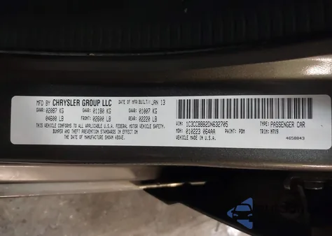 2013 Chrysler 200 Touring from USA, damaged, VIN 1C3CCBBB2DN632705